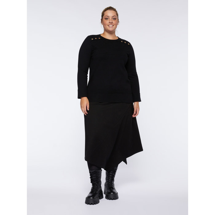 Fiorella Rubino - Falda larga asimétrica de viscosa ECOVERO™ - Negro
