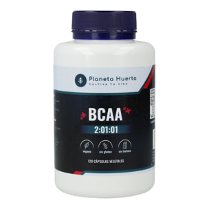 PLANETA HUERTO | BCAA 2:1:1 120 Cápsulas - Aminoácidos Esenciales con Vitamina B6 para Recuperación Muscular y Rendimiento Deportivo