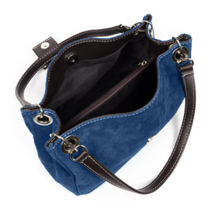 Aicurzio Borsa a spalla Donna. Pelle autentica Camoscio Dollaro