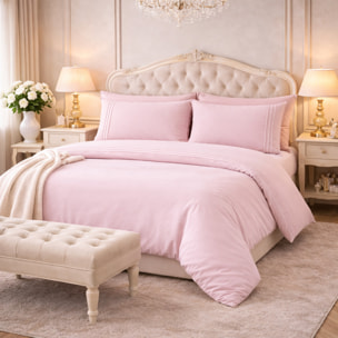 LAURA BIAGIOTTI Completo Set Lenzuola Floire Matrimoniali: L’Eleganza del Percalle firmata Hermet_rosa