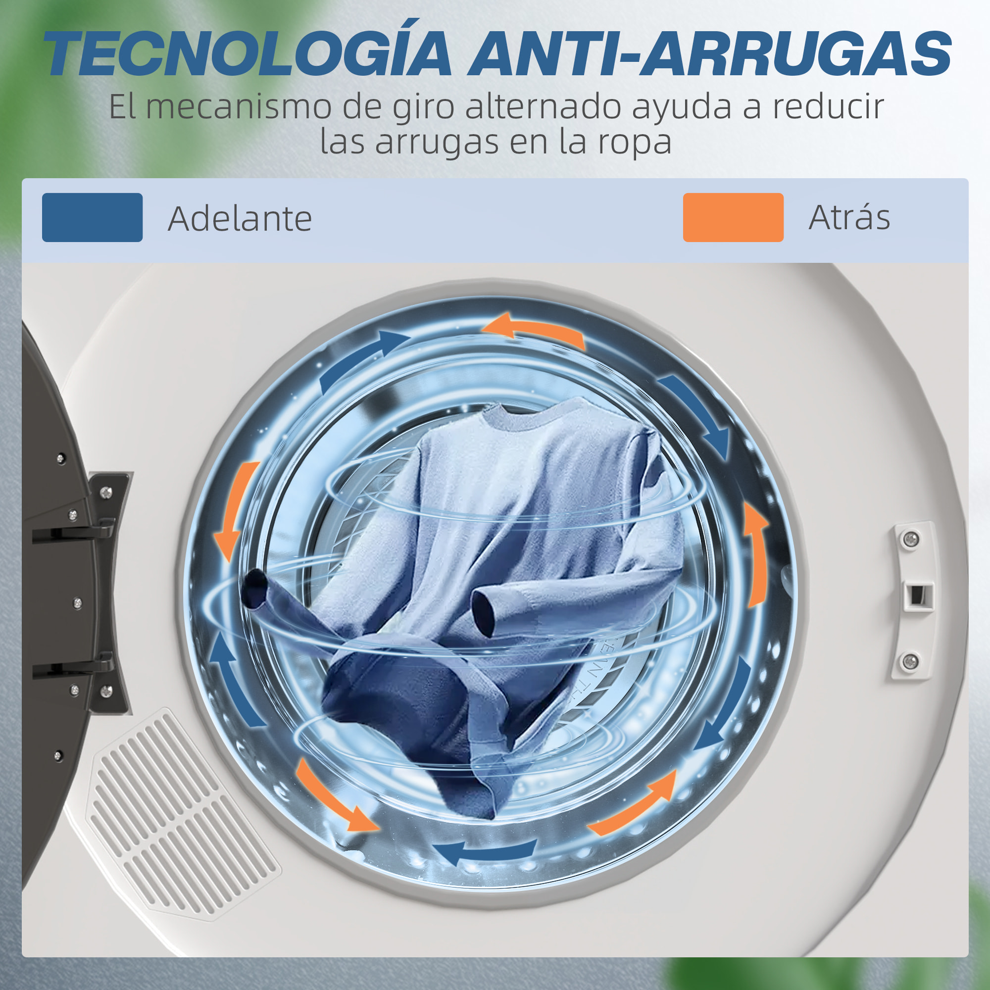 Secadora de Evacuación 3 KG Secadora de Ropa 1000W Función Antiarrugas Función Esterilizar Temporizador Pantalla LED Táctil Tambor Inox Blanco