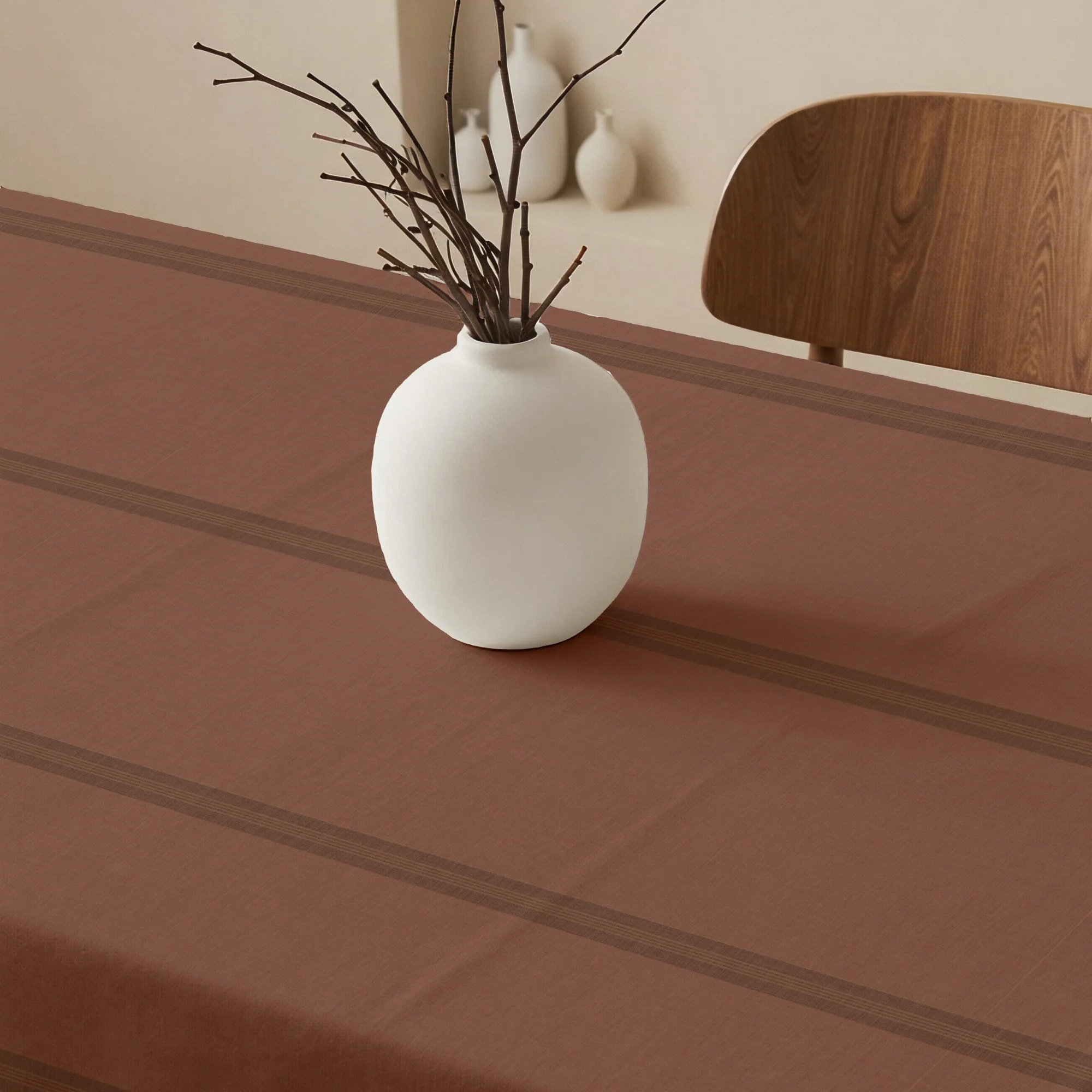 Nappe anti-taches 100% coton Nua Terre cuite