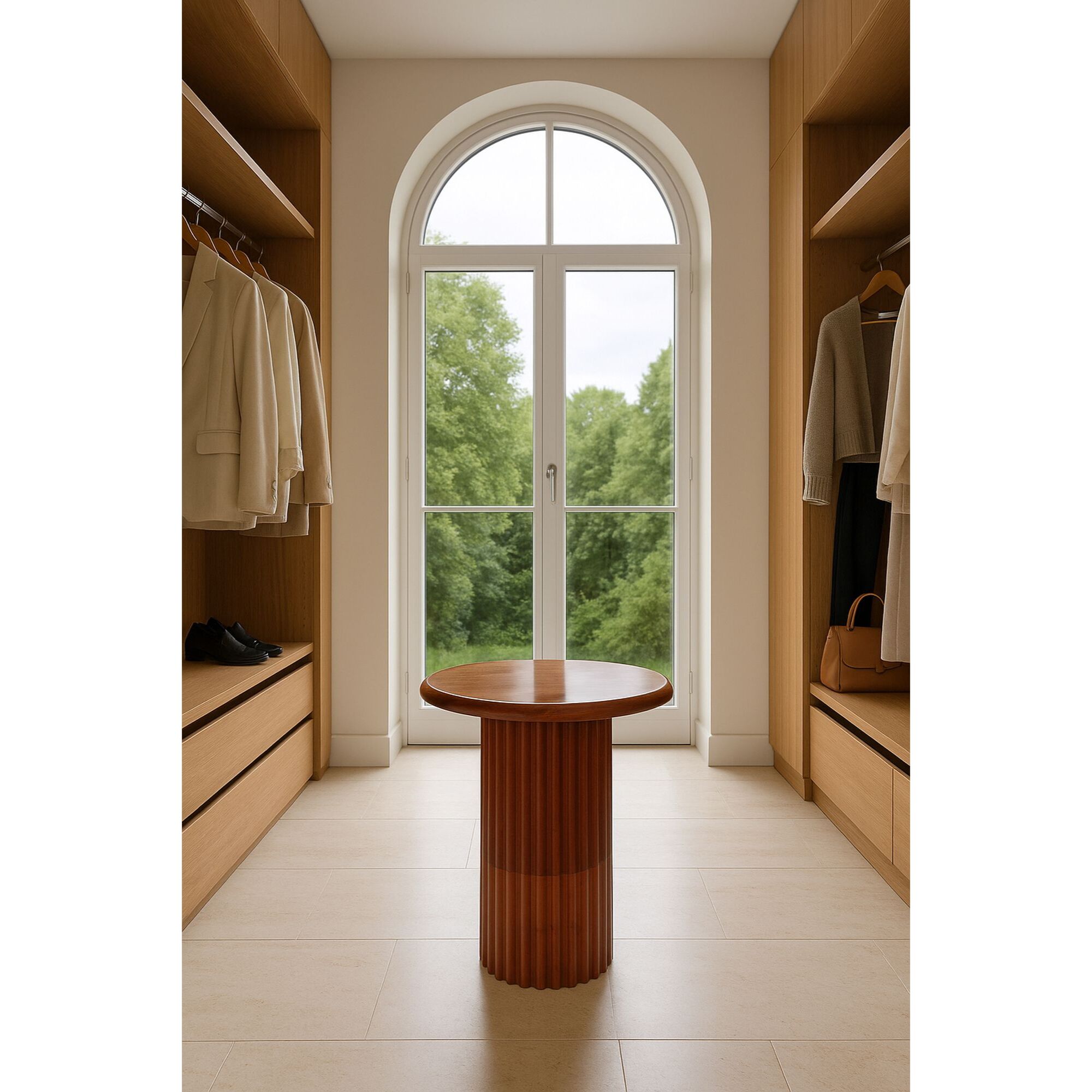 Meuble d'appoint strié en bois de manguier émaillé  ALTA