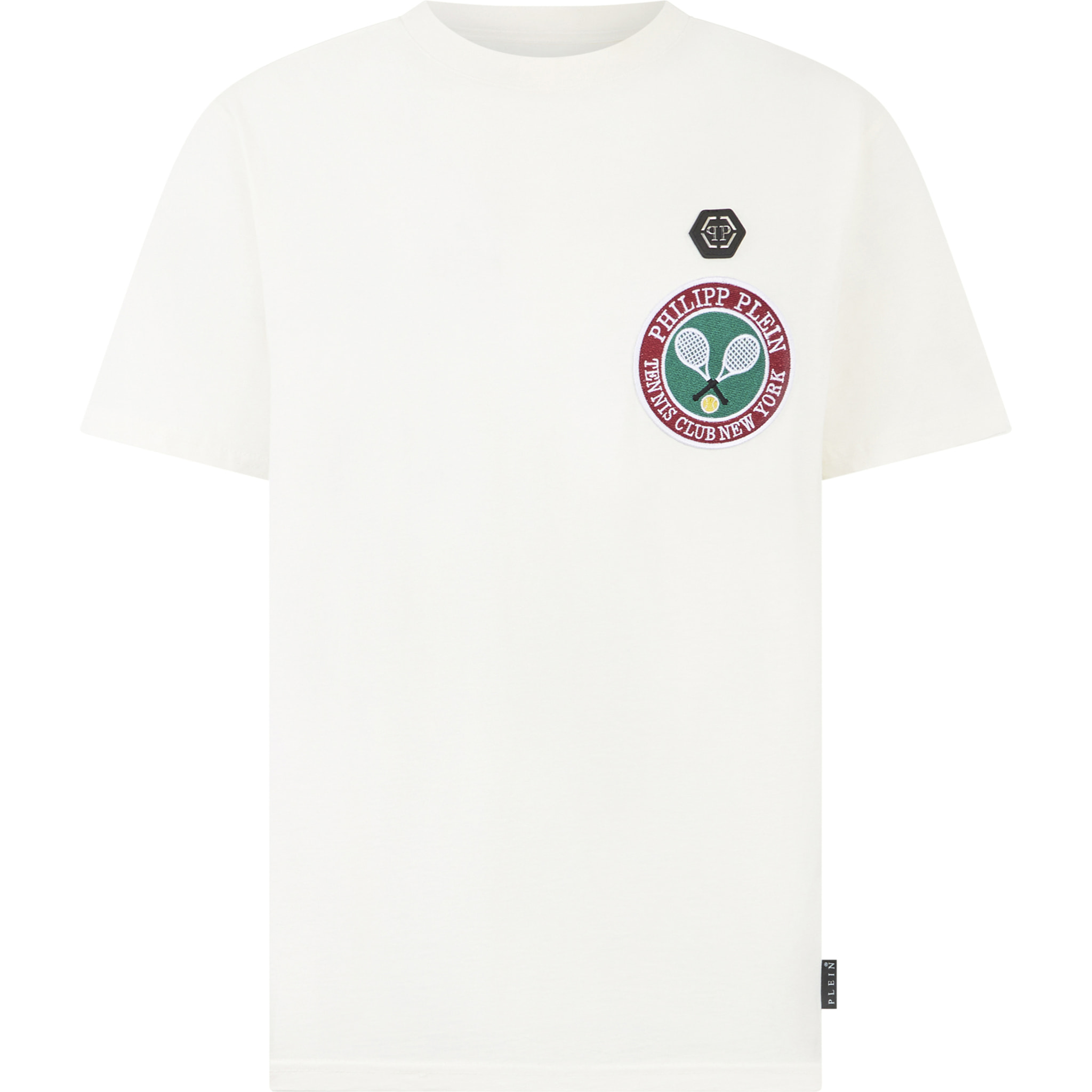 PHILIPP PLEIN Round Neck T-Shirt Patch Tennis