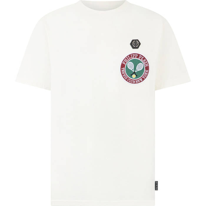 PHILIPP PLEIN Round Neck T-Shirt Patch Tennis
