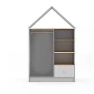 Armario vestidor juvenil Misty Cloud Blanco - Oak Soft