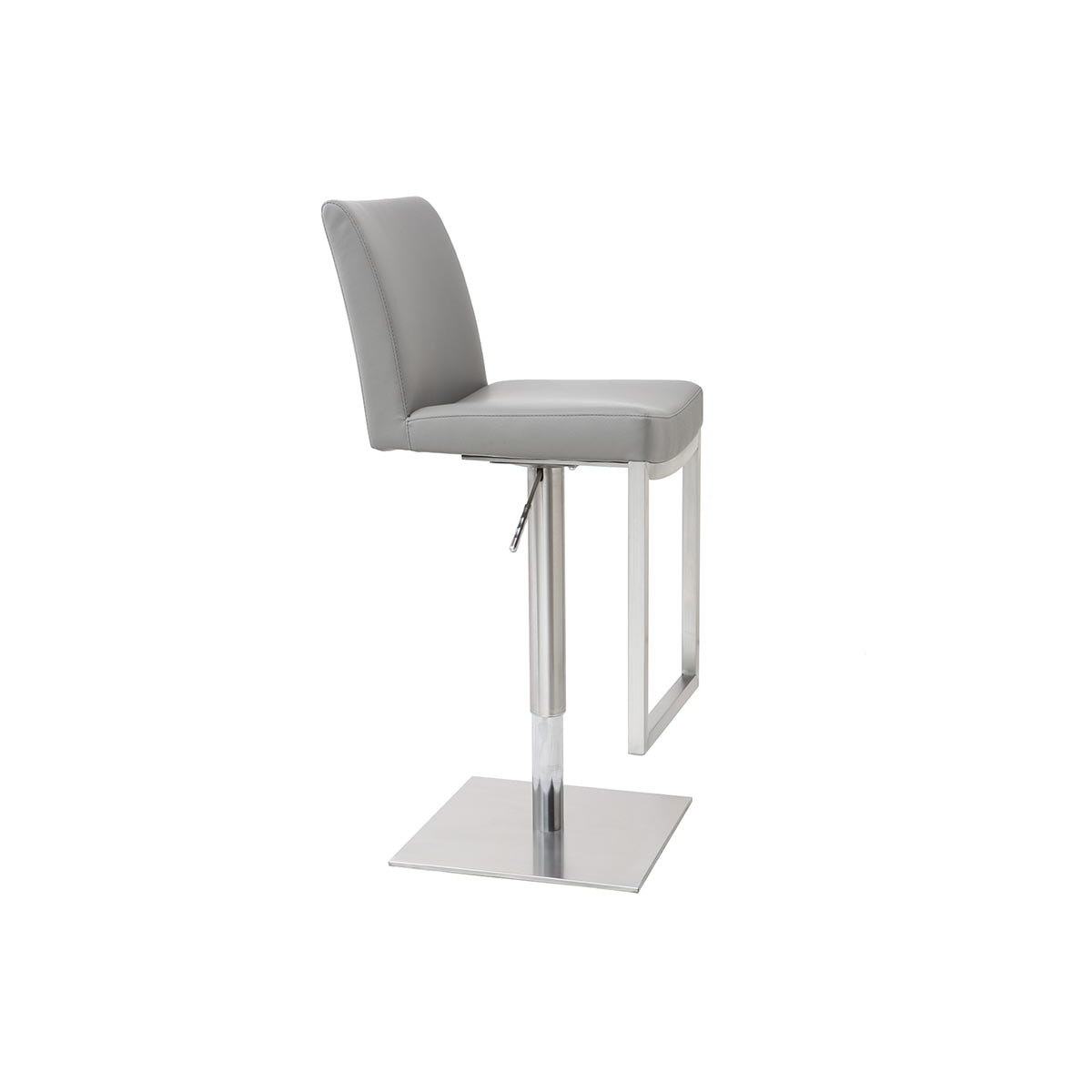 Tabouret de bar relevable gris et acier chromé KYLE