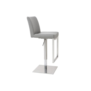 Tabouret de bar relevable gris et acier chromé KYLE