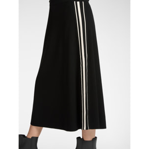 Elena Mirò - Gonna in tricot con riga laterale - Nero