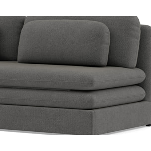 Ysal - canapé 3 places convertible déplimousse en velours texturé - Gris