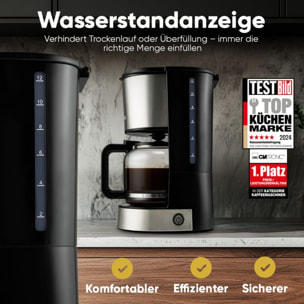 Machine à café 1,5L 800W Inox Clatronic KA3808-Inox