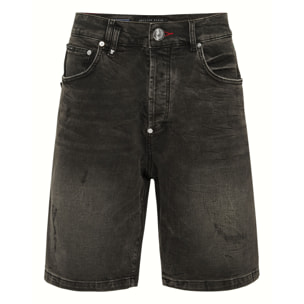 PHILIPP PLEIN Pantalones cortos vaqueros SKULL