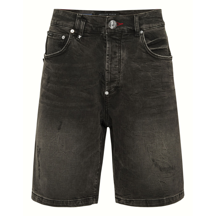 PHILIPP PLEIN Pantalones cortos vaqueros SKULL