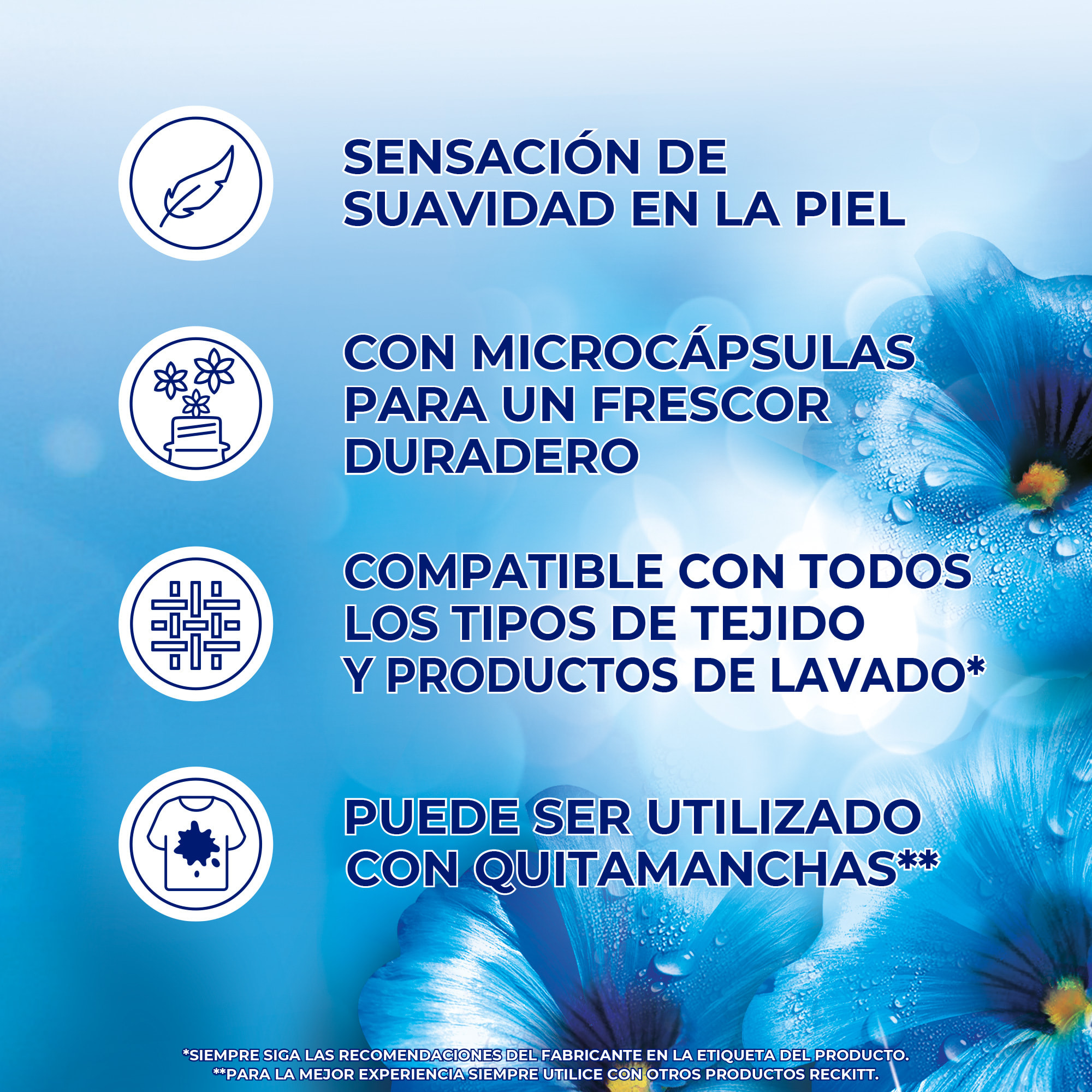 Flor Azul Suavizante Concentrado para la ropa 430 lavados (2x215 lavados)