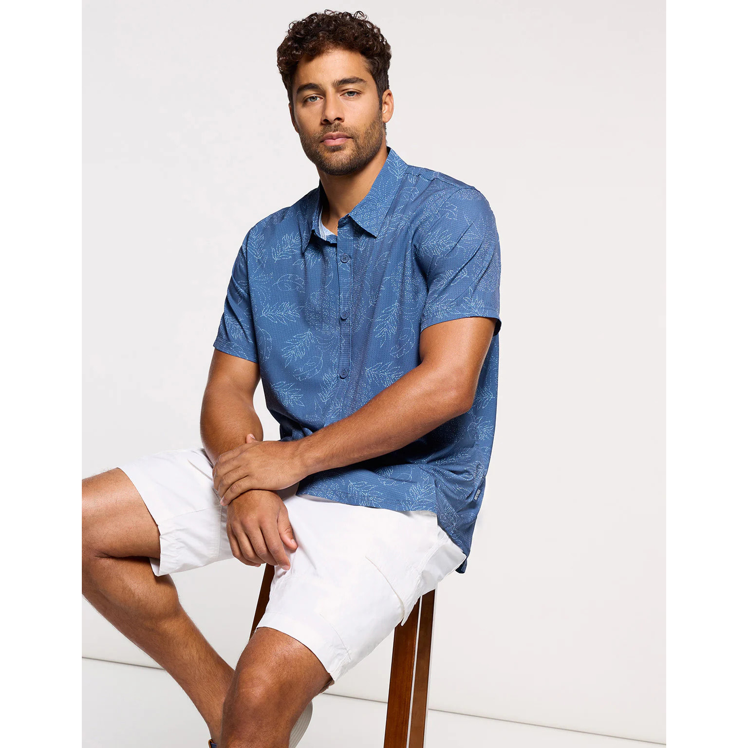 Camisa Manga Corta Azul Marino - Pineapplelines