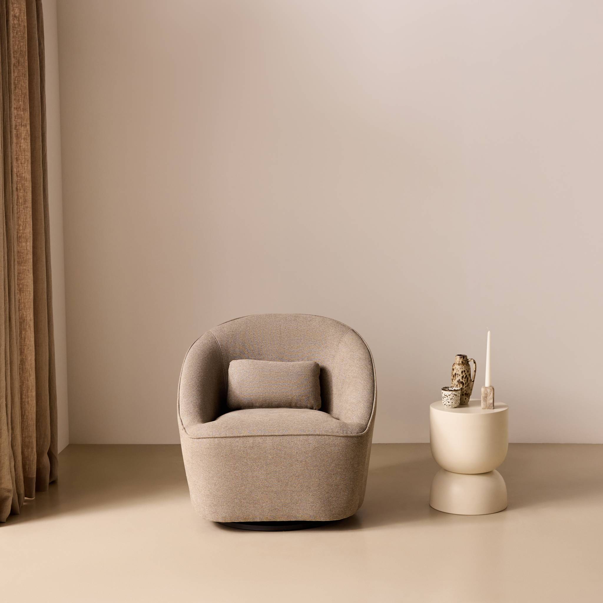 Fauteuil pivotant 360 avec coussin tissu LANA