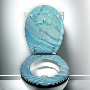 Abattant wc MDF ANGEL Bleu - Charnières Inox MSV