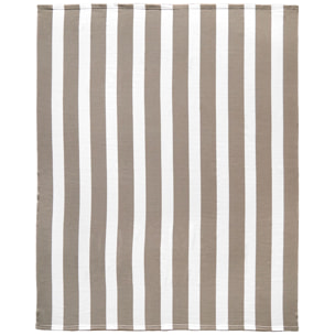 Serviette de plage microfibre - Rayada Taupe - 140x170cm - 220g/m²
