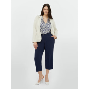 Fiorella Rubino - Blazer de scuba diagonal - Beige