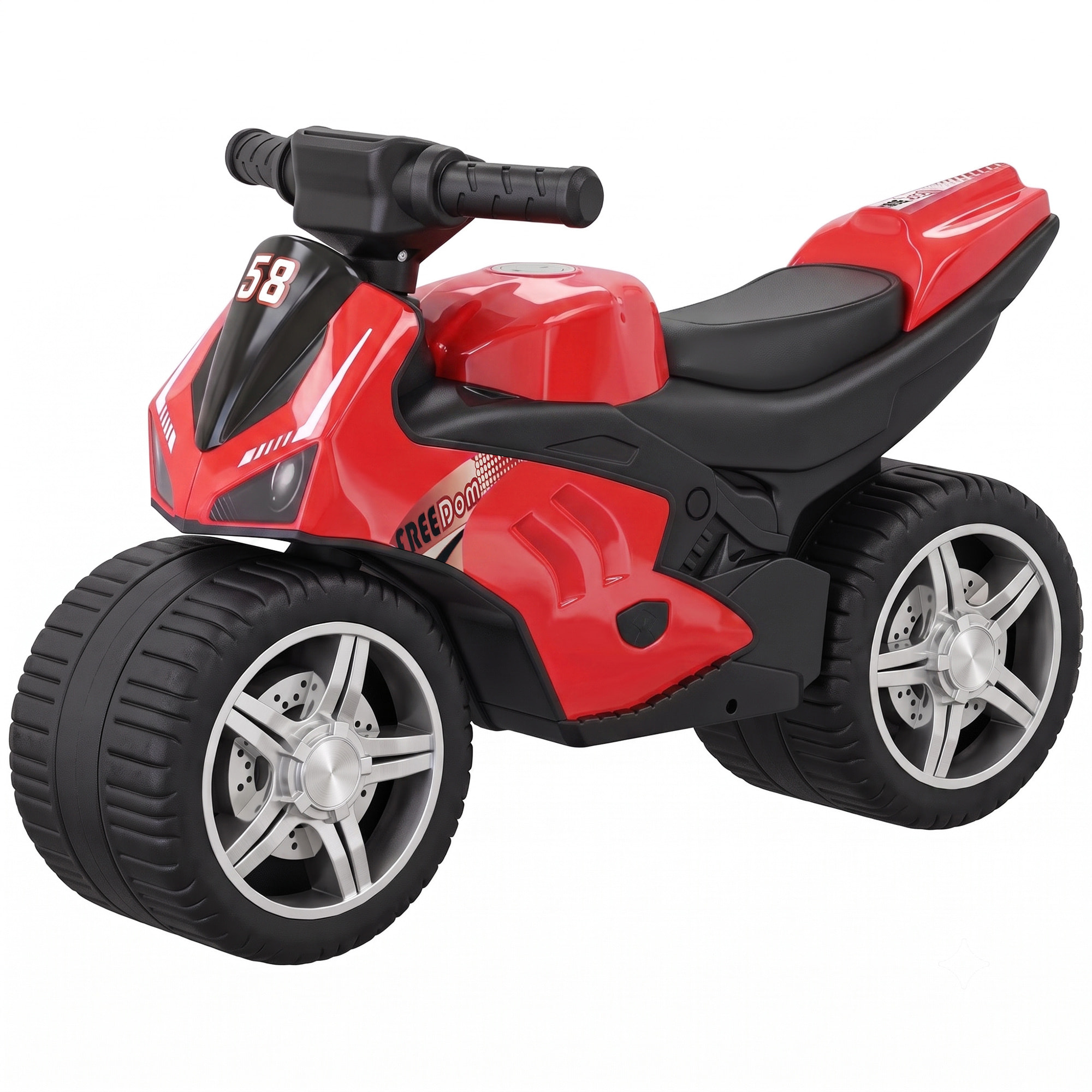 Draisienne moto de course larges roues effets sonores rouge