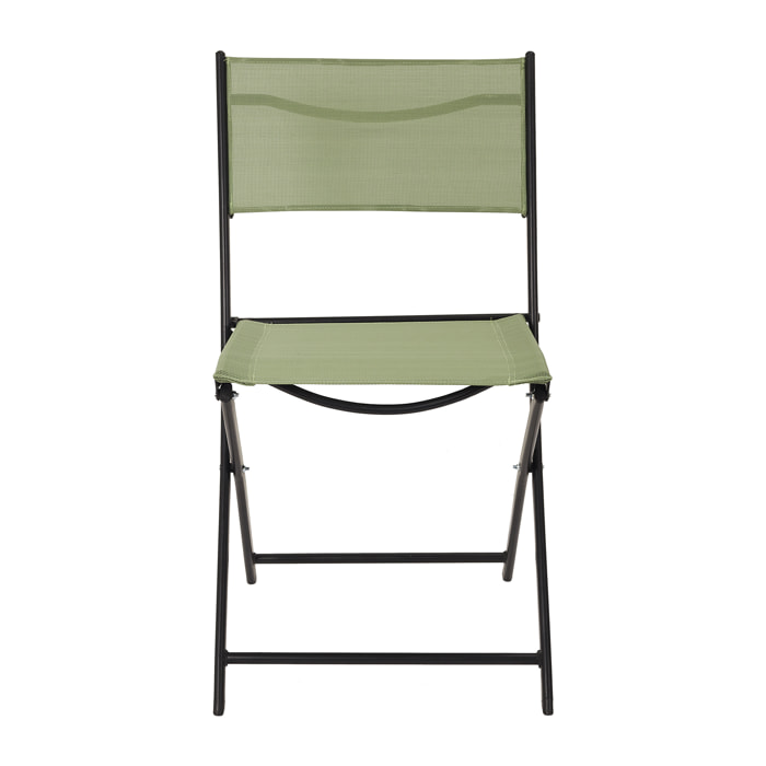 Chaise Exterieur Pliable Elba Textilene Vert - Lot De 4