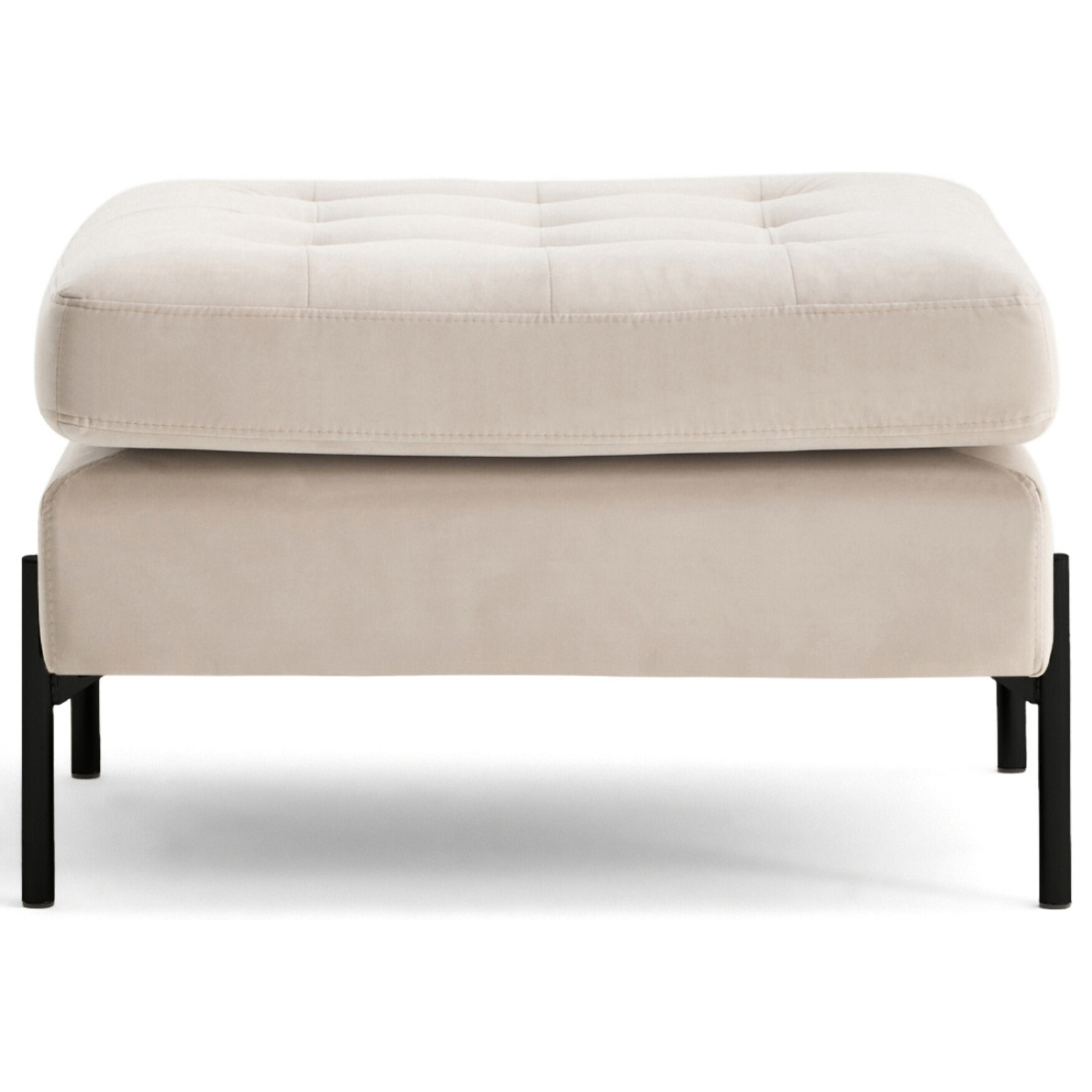Isaure - pouf en velours - Beige