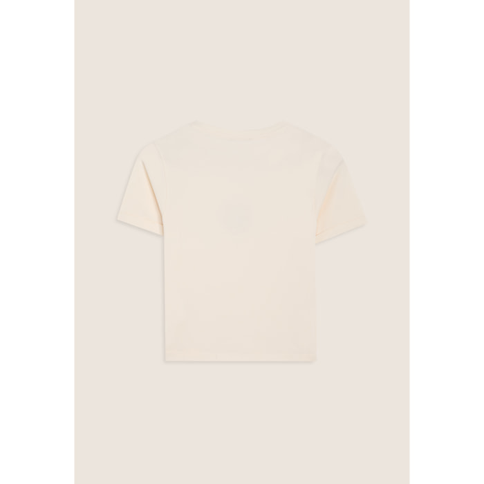 T-shirt slim donna con scritta ricamata