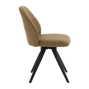 Set di 2 sedie girevoli ZENNENDAL in similpelle marrone e gambe in metallo nero