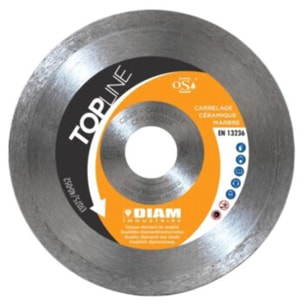 Disque Diamant Ø125mm/22,23 jante continue pour carrelage céramique faience - DIAM INDUSTRIES - CR80125/22