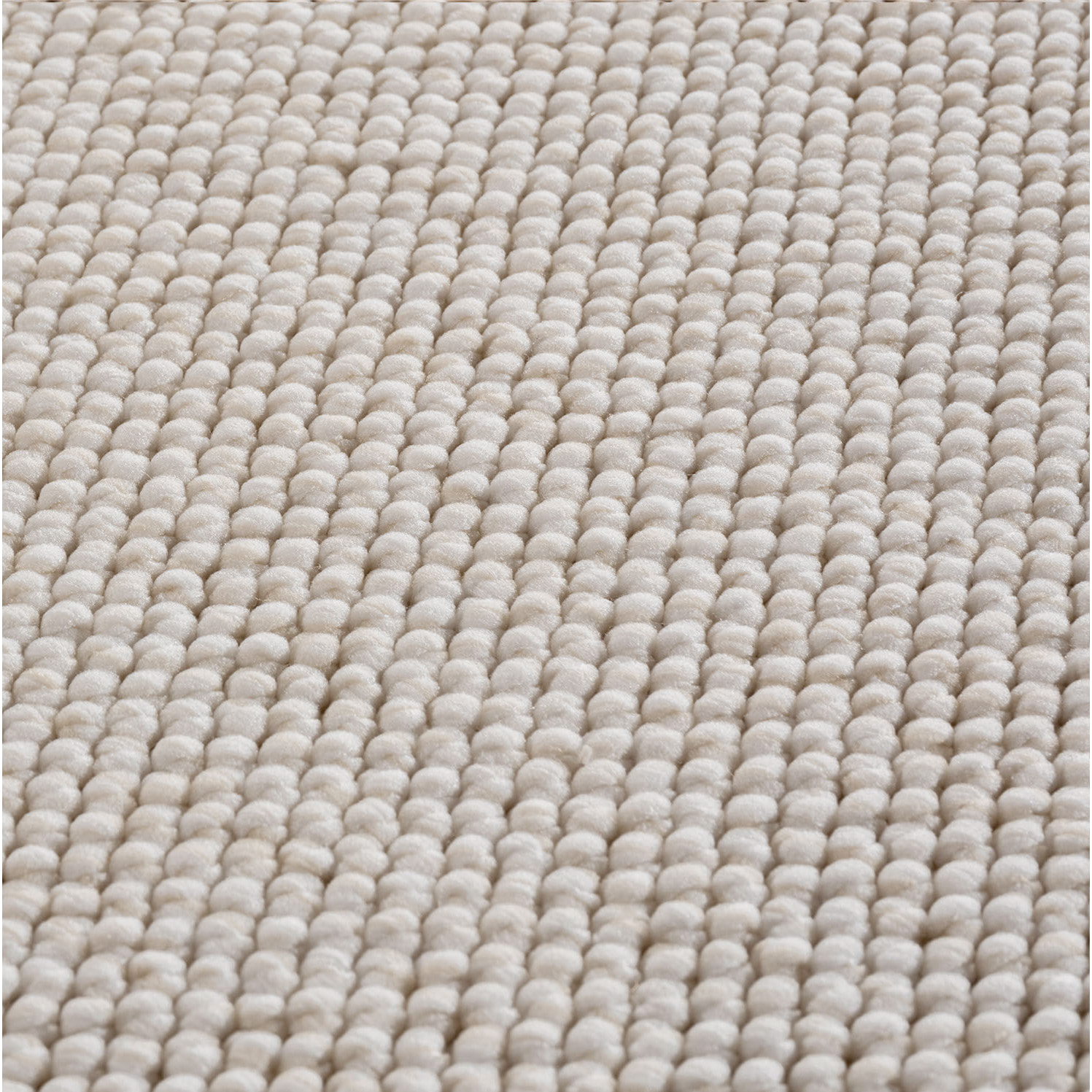 HELIX - Tapis moderne rond effet laine bouclé crème