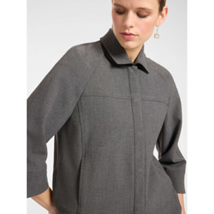 Elena Mirò - Chaqueta de corte A cuadrado - Gris