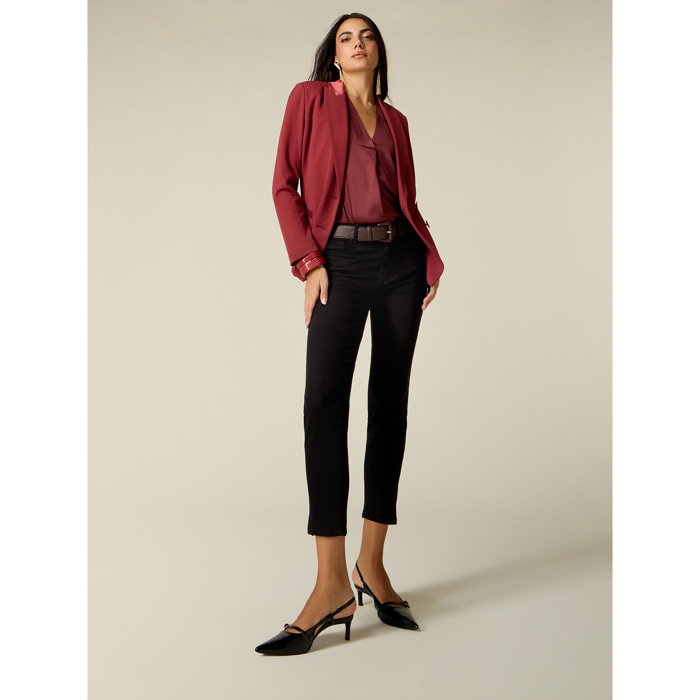 Oltre - Pantaloni skinny con catena metallica - Nero