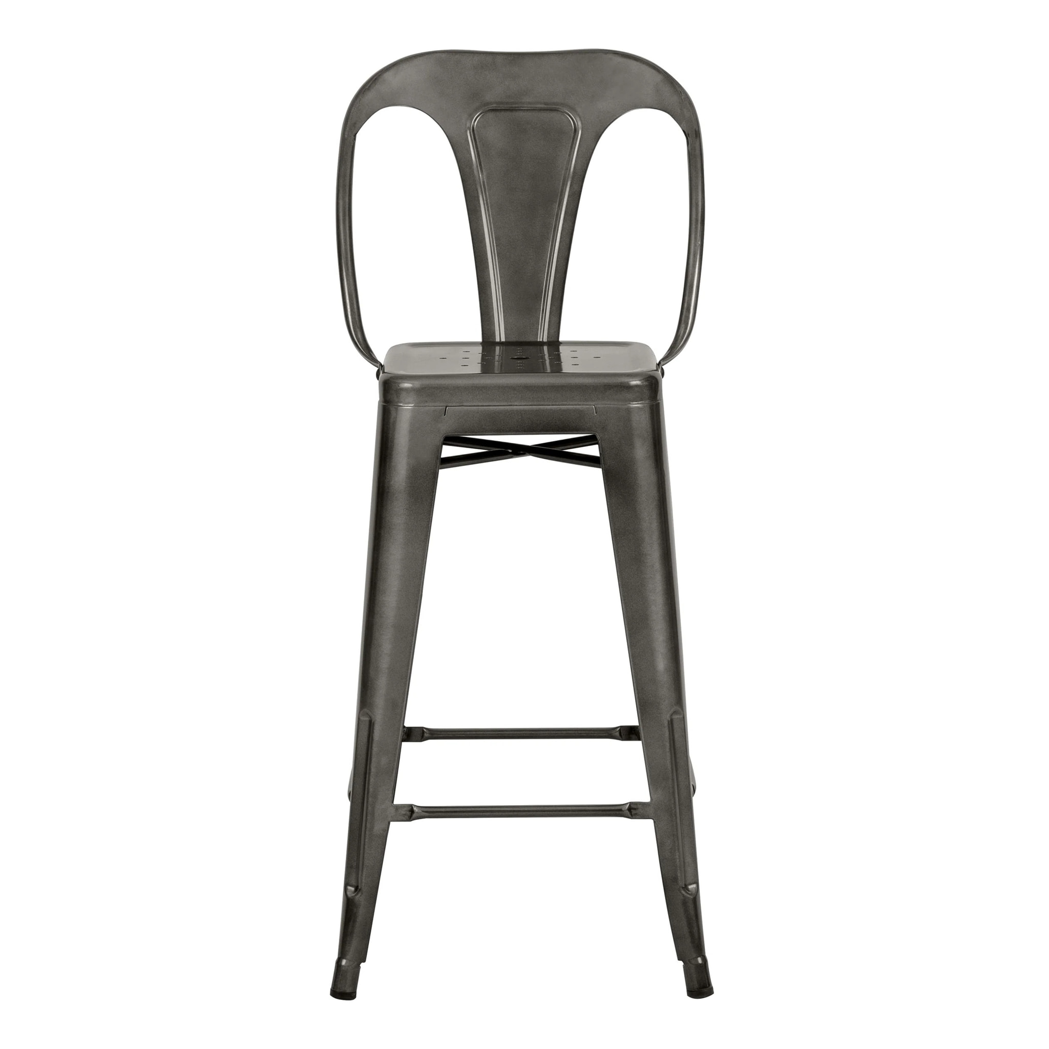 Lot de 2 chaises pour îlot central 67 cm en métal gris anthracite - Indus