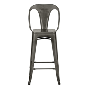 Lot de 2 chaises pour îlot central 67 cm en métal gris anthracite - Indus