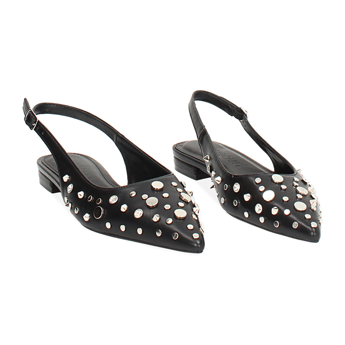 Ballerine slingback donna nere con borchie