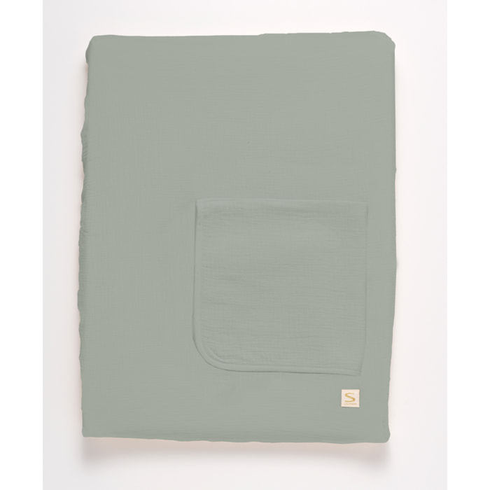 Matelas à langer avec sa housse en double gaze de coton et sa serviette