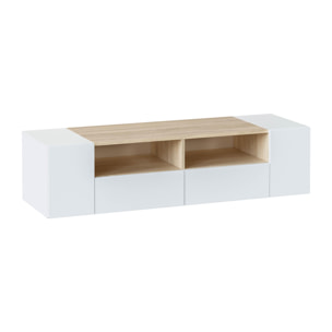 Mueble tv tania 4p blanco/roble