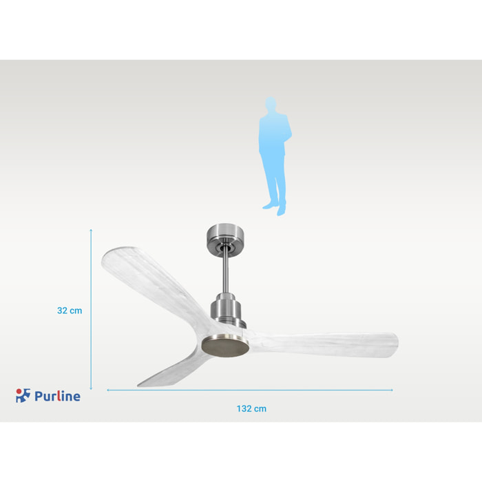 Ventilador de techo Modo Invierno/Verano Termostato Wifi Motor DC Techos Inclinados Mando a Distancia Hypersilence Memoria Vendible Shopify (AUTOMATICO) NusaD132C0464498 PURLINE