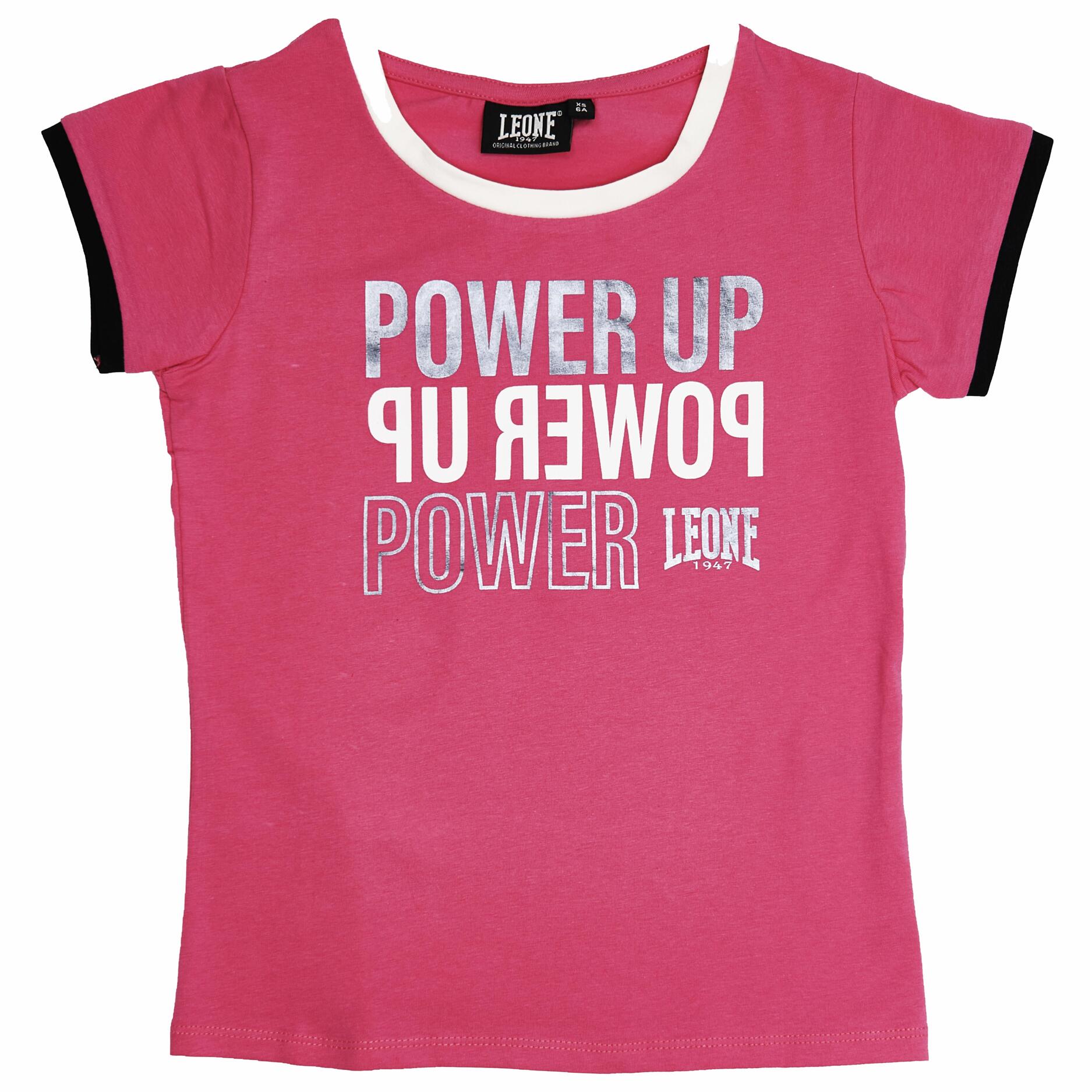 T-shirt a maniche corte con bordi in contrasto da bambina Power Up
