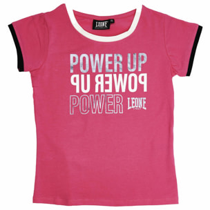 T-shirt a maniche corte con bordi in contrasto da bambina Power Up