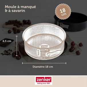 Moule à manqué à charnière avec fond à savarin 18 cm Zenker Black Metallic