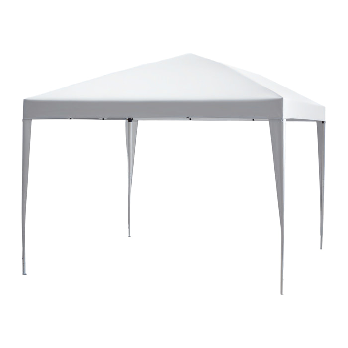 Outsunny Carpa Plegable Gazebo 3x3 m Cenador Plegable con Altura Ajustable en 3 Niveles Toldo Anti-UV y Bolsa de Transporte para Camping Fiestas Blanco