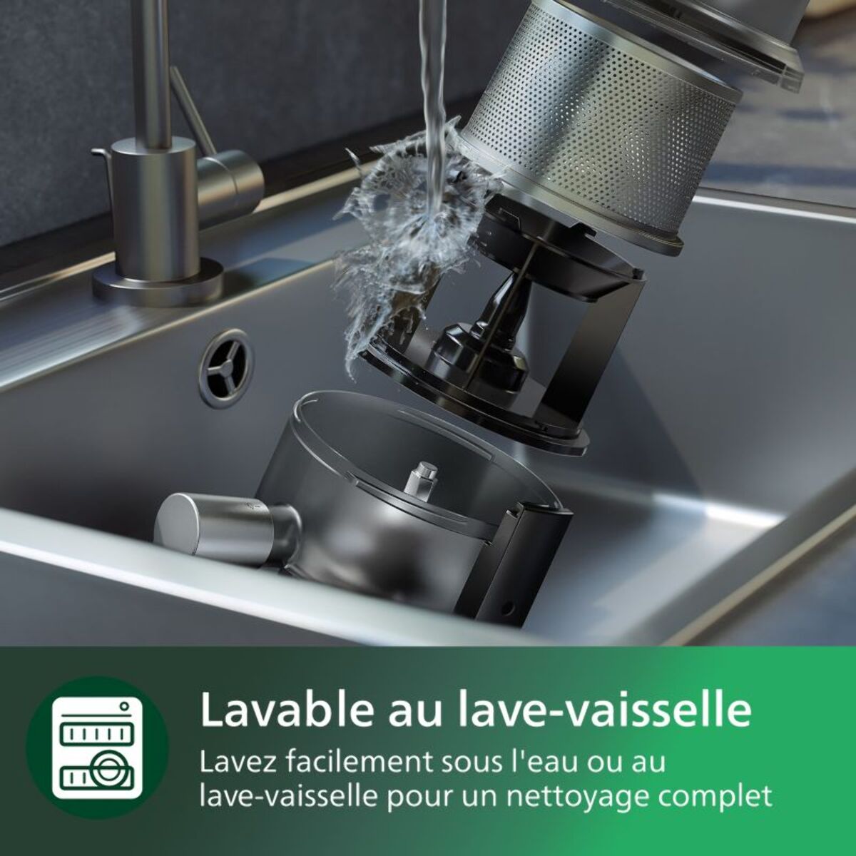 Blender PHILIPS HR3770/00 Flip&Juice 2-1 avec extracteur de jus Série 7000 2L, 1500W