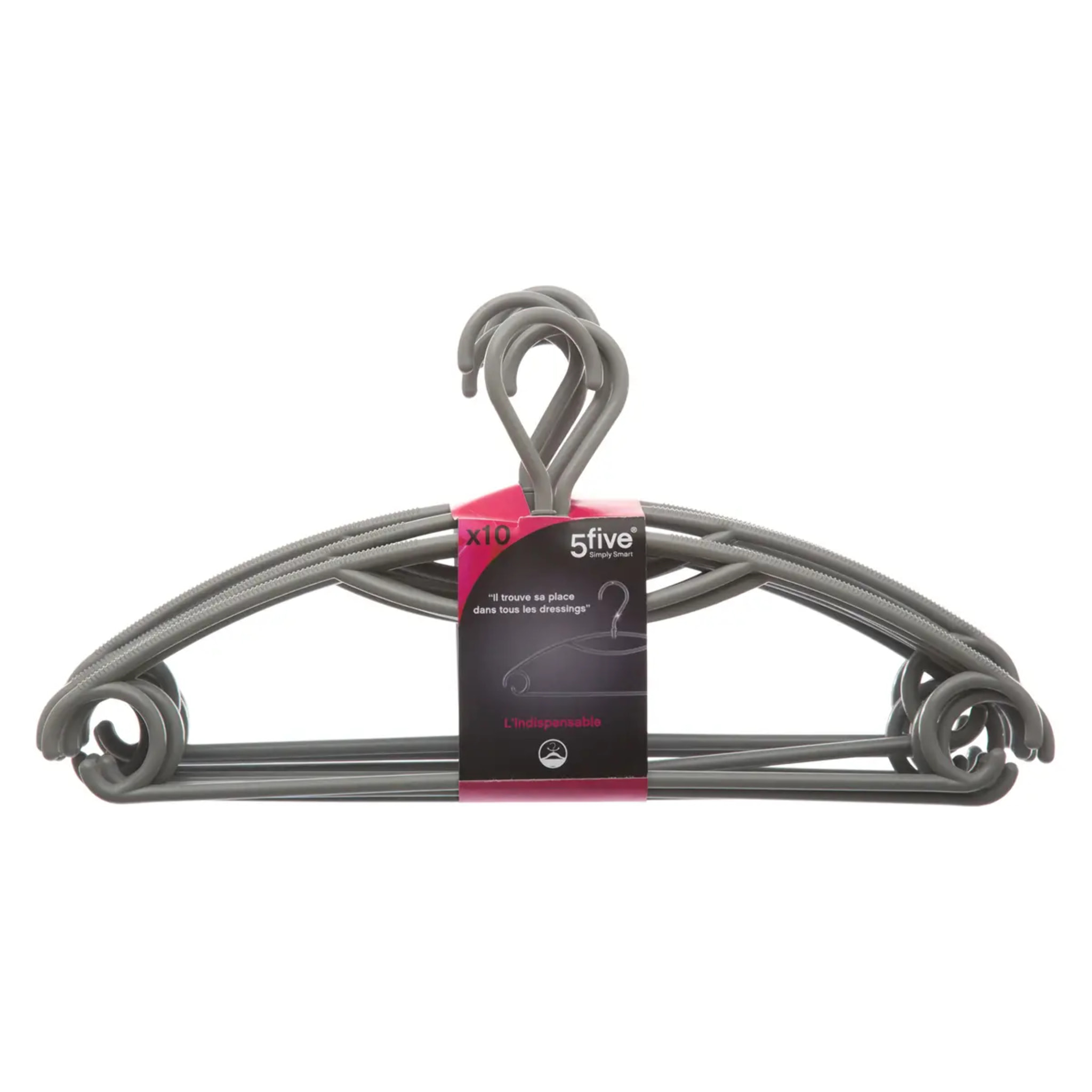 10 cintres rotatifs plastique gris