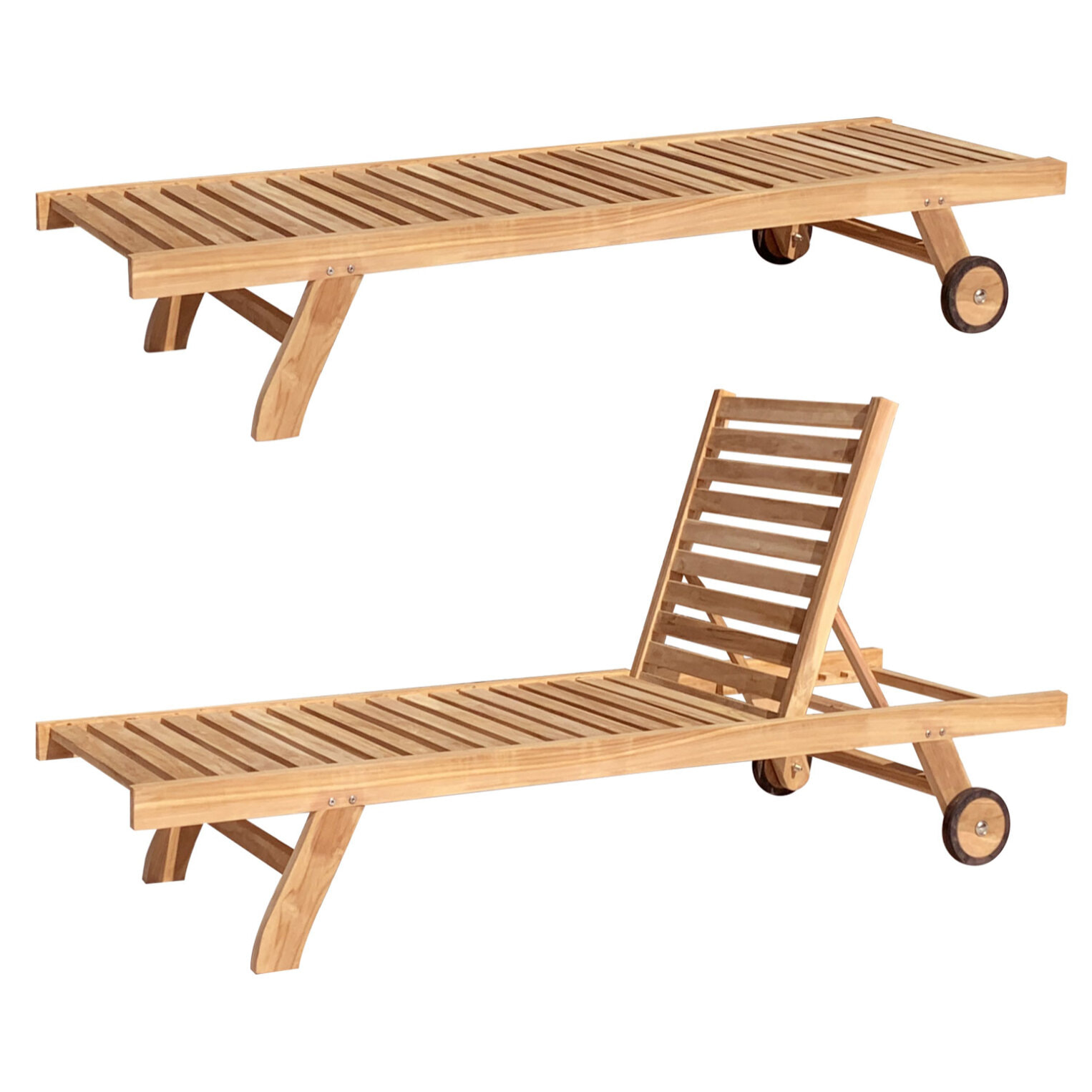 Bain de soleil droit en teck LOMBOK