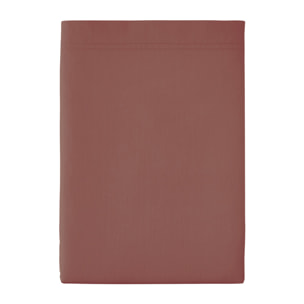 Drap plat uni en percale de coton, PREMIÈRE, Bois de rose