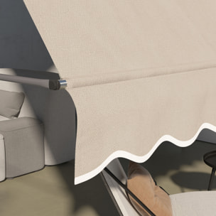 Toldo Manual Retráctil 3,5x1,2 m Toldo Exterior Terraza Enrollable Altura Ajustable con Manivela 210-300 cm Sin Taladro Protección UV30+ para Balcón Jardín Arena