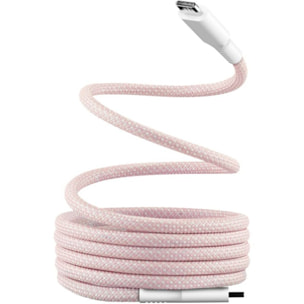 Câble de charge TNB USB-C/USB-C 1.5m gaine aimantée rose