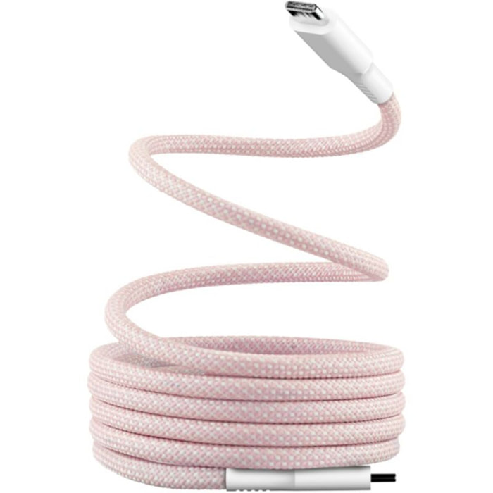 Câble de charge TNB USB-C/USB-C 1.5m gaine aimantée rose