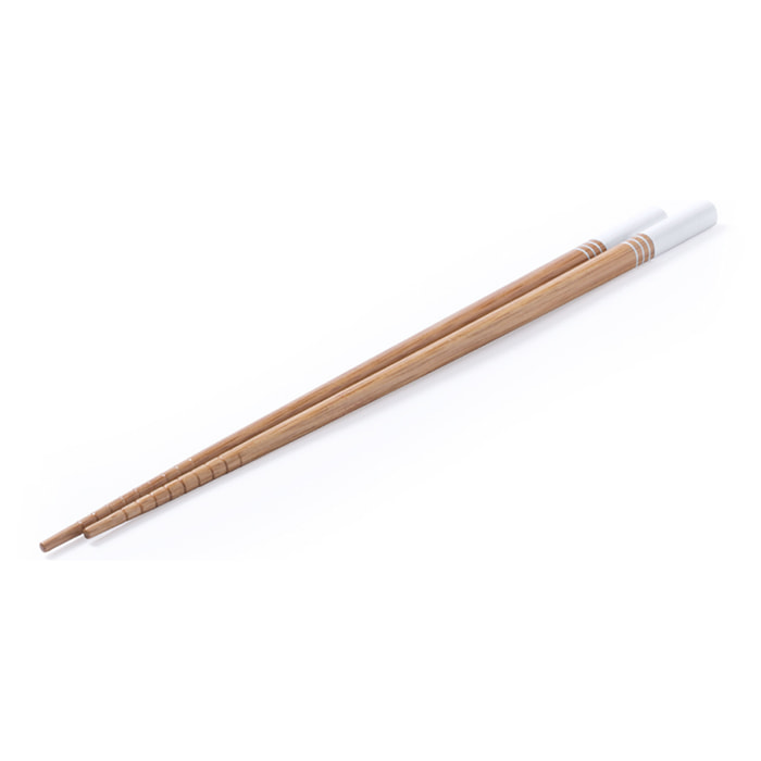 Nesty, set di 2 bacchette in bambù con accessori, presentate in una custodia individuale.